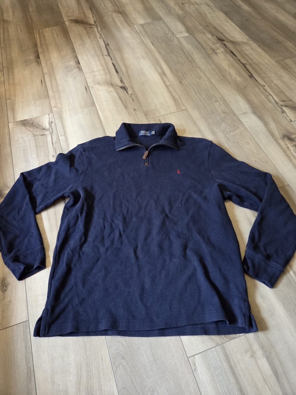 Polo Ralph Lauren Navy Quarter-Zip Pullover with Red Pony